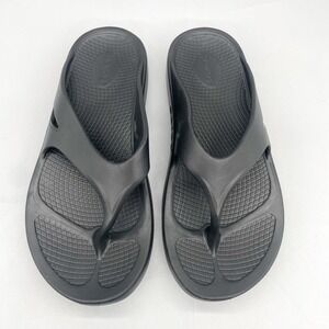 OOFOS Mens 10 OOriginal‎ Recovery Sandals Shoes Black Thong Flip Flop Slide